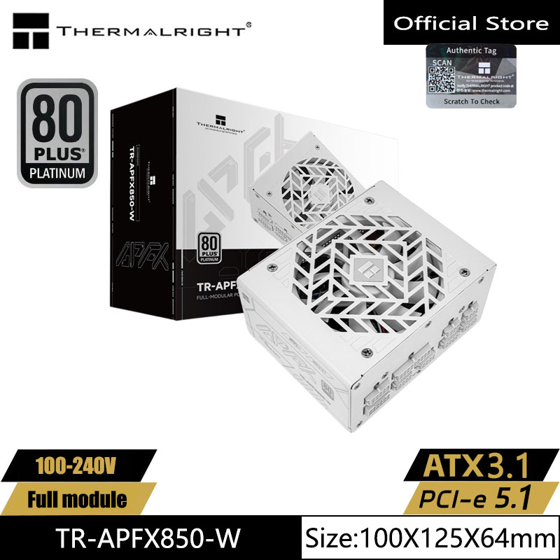 1000W White Modular Power Supply - Thermalright TR-APFX850/1000-W ホワイトコンピューターケース電源、100-240V SFX プラチナメダルフルモジュール、ATX3.1 /pcie5.1対応